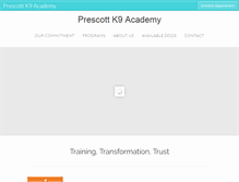 Tablet Screenshot of prescottk9academy.com